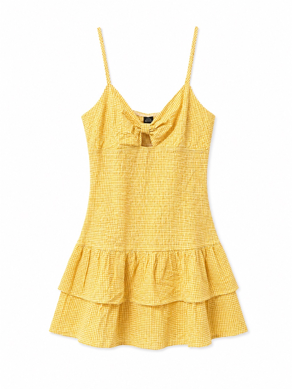 gingham sundress XL spaghetti straps. Fitted bodice and tiered ruffle skirt NWT